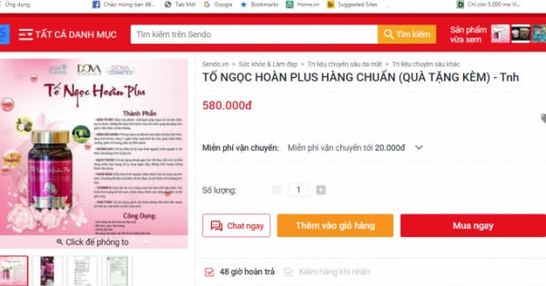 Cẩn trọng với thông tin quảng cáo Thực phẩm bảo vệ sức khỏe Tố Ngọc Hoàn Plus