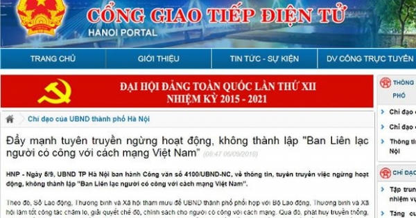 Yêu cầu ngừng hoạt động 'Ban Liên lạc người có công với cách mạng Việt Nam'