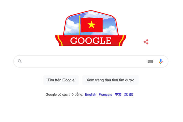 Google thay đổi giao diện chào mừng Quốc khánh Việt Nam