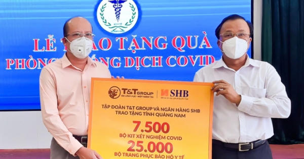 SHB và T&T Group tiếp tục ủng hộ hàng ngàn kit xét nghiệm tiếp sức cho Quảng Nam chống dịch