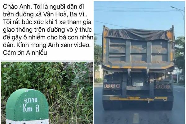 Xử lý tài xế xe tải để nước chảy xuống đường khi tham gia giao thông qua tin báo của người dân