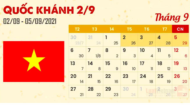 Người lao động được nghỉ 4 ngày liên tiếp nhân dịp Quốc khánh 2/9