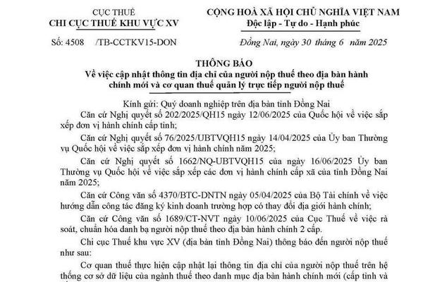 Không bắt buộc thay đổi địa chỉ trên Giấy chứng nhận đăng ký kinh doanh theo danh mục địa bàn hành chính mới