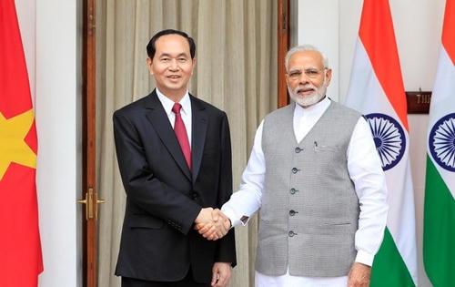 Chủ tịch nước Trần Đại Quang hội đàm với Thủ tướng Ấn Độ