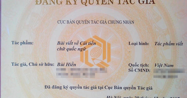 PGS Bùi Hiền đăng ký bản quyền 'Tiếw Việt'