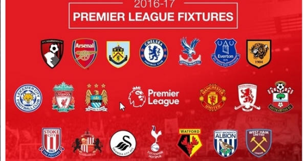 Lịch thi đấu vòng 1 giải Ngoại Hạng Anh mùa giải 2016-2017