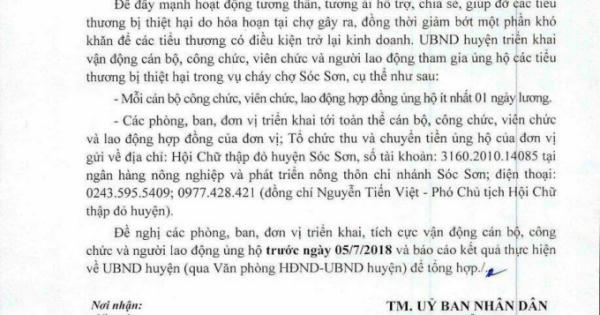 Sóc Sơn: Công văn ủng hộ tiểu thương không trái luật nhưng ...khiên cưỡng
