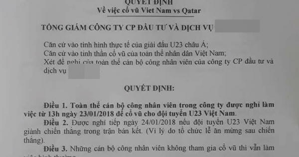 Hé lộ danh tính “Ông sếp”của năm cho toàn bộ nhân viên nghỉ làm xem bóng đá gây bão mạng