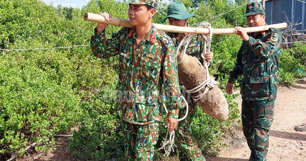 Thu gom, xử lý quả bom 112,5kg còn nguyên ngòi nổ Thu gom, xử lý quả bom 112,5kg còn nguyên ngòi nổ