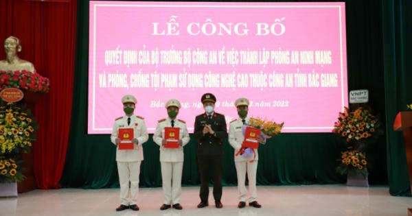 Công an tỉnh Bắc Giang thành lập Phòng An ninh mạng và phòng chống tội phạm công nghệ cao