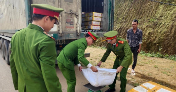 Ô tô đầu kéo vận chuyển hơn 12,5 tấn thực phẩm đông lạnh không rõ nguồn gốc