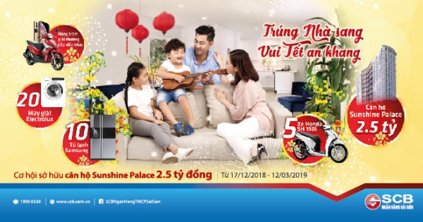 Nhiều khách hàng trúng thưởng Chương trình "Trúng nhà sang - Vui Tết an khang" của SCB