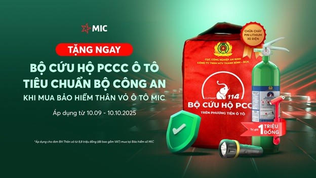 Tặng Bộ Cứu hộ PCCC ô tô trị giá 1 triệu đồng khi mua bảo hiểm thân vỏ ô tô MIC