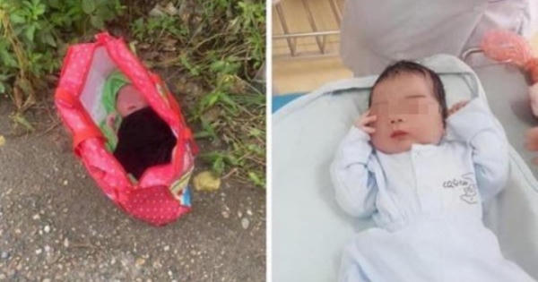 Bé trai nằm trong túi xách bị bỏ rơi bên đường Bé trai nằm trong túi xách bị bỏ rơi bên đường