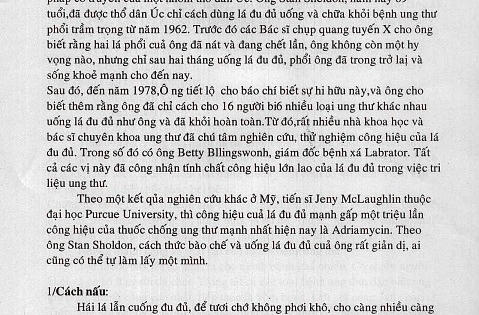Bài 2: Cây nhà, lá vườn cũng chữa khỏi ung thư Bài 2: Cây nhà, lá vườn cũng chữa khỏi ung thư