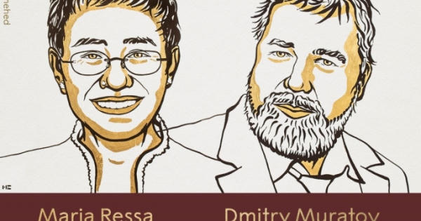 Nỗ lực bảo vệ quyền tự do ngôn luận, 2 nhà báo được vinh danh trong Giải Nobel Hòa bình 2021