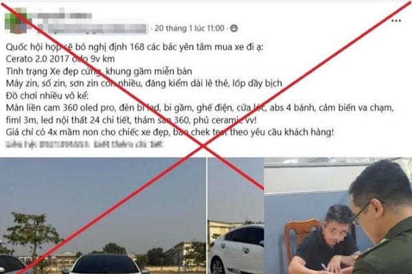 Bị xửphạt vì đăng thông tin sai sự thật về Nghị định 168 để “kích cầu” bán ô tô