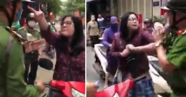 Người phụ nữ hùng hổ tự xưng là trưởng Công an phường, cắn Cảnh sát sau vi phạm luật giao thông