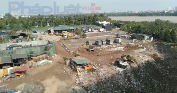 Xuất hiện tình trạng san lấp, dựng nhà xưởng trái phép dưới chân cầu Thanh Trì