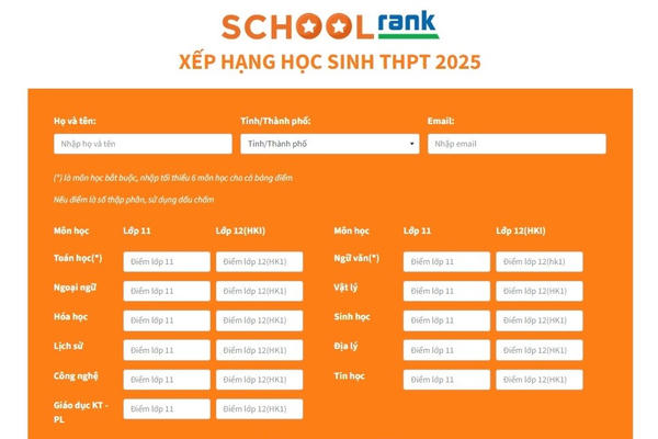 Ra mắt công cụ tra cứu xếp hạng học sinh THPT - SchoolRank 2025