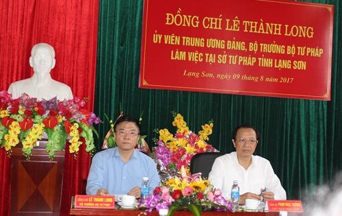 Bộ trưởng Lê Thành Long thăm và làm việc tại Lạng Sơn Bộ trưởng Lê Thành Long thăm và làm việc tại Lạng Sơn