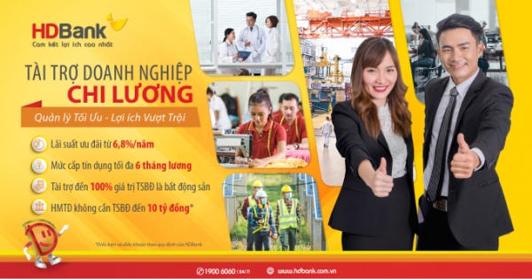 HDBank dành 1.000 tỷ gói tài trợ ưu đãi chi lương