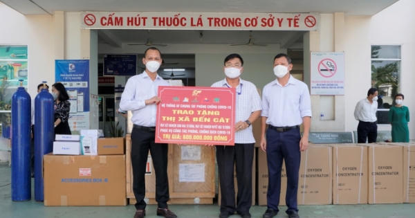 Bình Dương: Hệ thống 5F tiếp tục hỗ trợ vật tư y tế cho thị xã Bến Cát