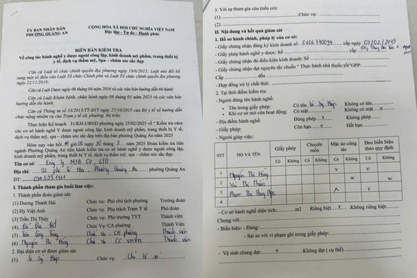 Cơ sở Tanya Beauty Spa: Không phát hiện dấu hiệu hoạt động sai phép Cơ sở Tanya Beauty Spa: Không phát hiện dấu hiệu hoạt động sai phép