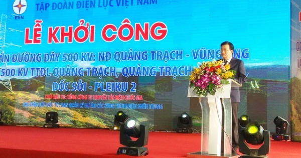 Khởi công xây dựng đường dây 500 kV từ Vũng Áng đến Pleiku