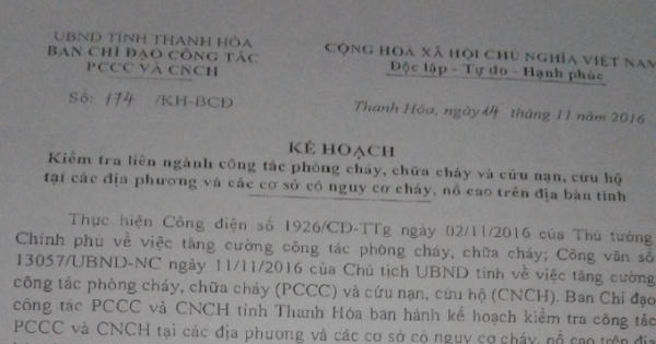 Thanh Hóa: Lập đoàn kiểm tra tất cả các cơ sở có nguy cơ cháy nổ cao