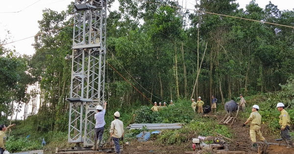 Hoàn thành đoạn đường dây 220 kV sau 3 ngày đêm thi công liên tục