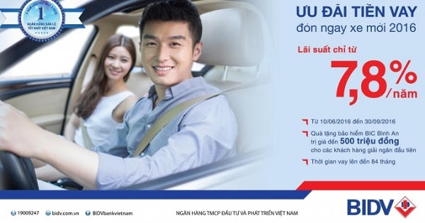 Vay ô tô nhận quà bảo hiểm từ BIDV: “Ưu đãi tiền vay - Đón ngay xe mới 2016”
