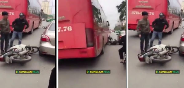 [Clip]: Lạng lách trên đường, nam thanh niên nhận phải trái đắng