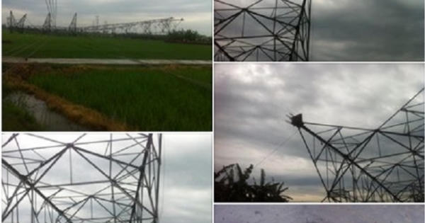 Dư luận nghi ngờ cột điện 500Kv bất ngờ đổ sập, cán bộ đổ cho "giông bão"