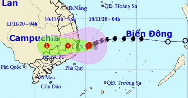 Bão Etau đã vào vùng biển từ Bình Định đến Ninh Thuận