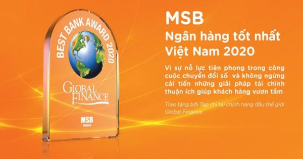 MSB được vinh danh là “Ngân hàng tốt nhất Việt Nam năm 2020“ MSB được vinh danh là “Ngân hàng tốt nhất Việt Nam năm 2020“