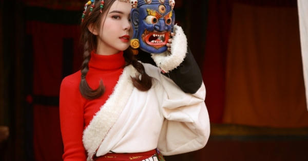 Hoa hậu Huỳnh Vy hóa thân thành thiếu nữ Tây Tạng xinh đẹp