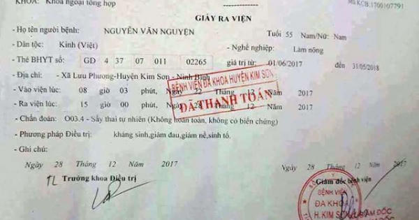 Ninh Bình: Người đàn ông 55 tuổi ra viện với chẩn đoán… “sảy thai tự nhiên”