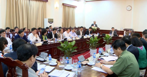 Thường trực Ban Bí thư Trần Quốc Vượng làm việc với Ban cán sự Đảng Bộ Tư pháp