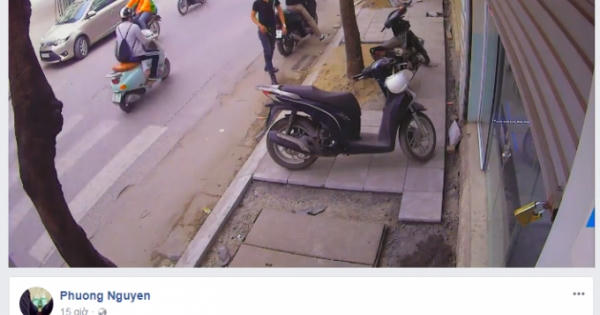 Hà Nội: 2 thanh niên đẹp trai, trộm xe SH để trên vỉa hè một cách chuyên nghiệp