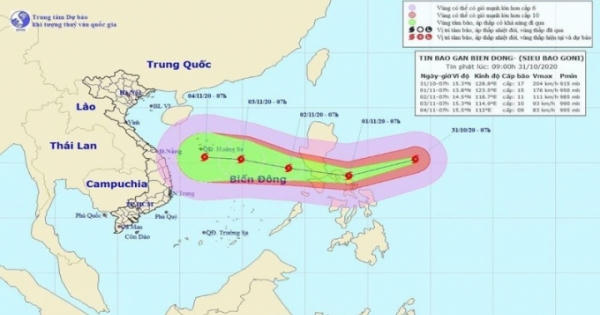 Siêu bão Goni sáng 1/11: Tâm bão gió giật cấp 17 Siêu bão Goni sáng 1/11: Tâm bão gió giật cấp 17