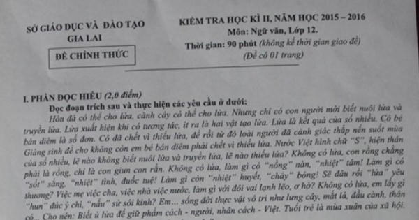 Đề thi văn gây 'loạn tiền đình' ở Gia Lai