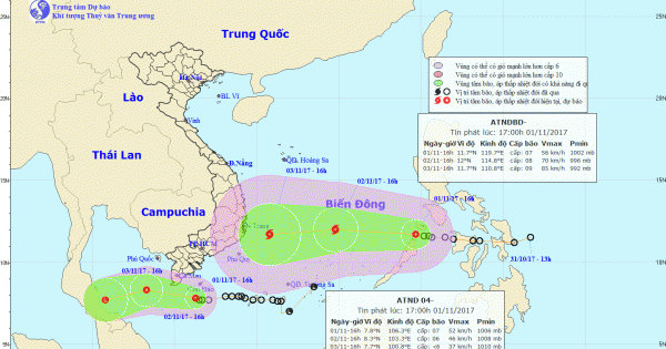 Dự báo thời tiết ngày 02/11: Cập nhật mới nhất về 2 áp thấp nhiệt đới trên biển Dự báo thời tiết ngày 02/11: Cập nhật mới nhất về 2 áp thấp nhiệt đới trên biển