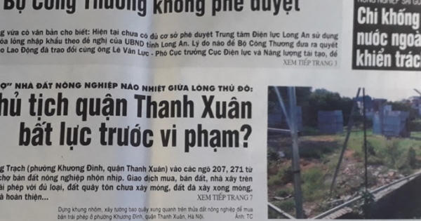 Hà Nội: Thanh tra toàn diện việc sử dụng đất tại phường Khương Đình