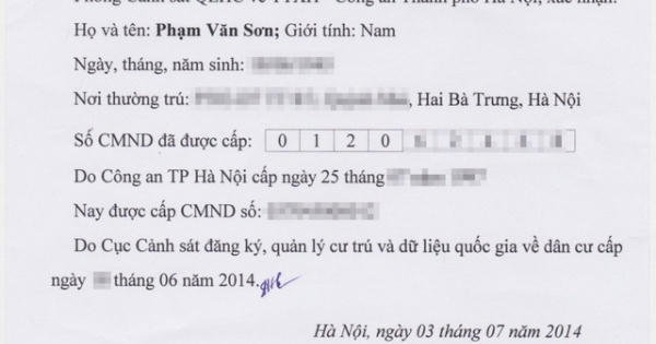 Bộ Công an giải đáp thắc mắc về thay đổi ngày sinh, xác nhận số CMND