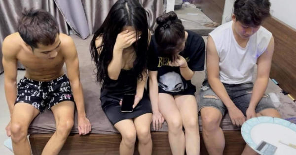 “Kiểm tra” phòng trọ cao cấp phát hiện 4 nam thanh nữ tú đang “phê” ma túy