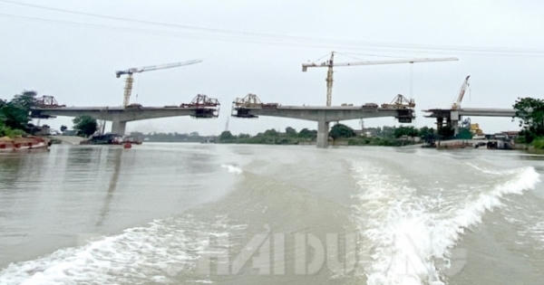 Hải Dương: Khống chế chiều cao tàu thuyền đi qua khu vực thi công cầu Mây Hải Dương: Khống chế chiều cao tàu thuyền đi qua khu vực thi công cầu Mây
