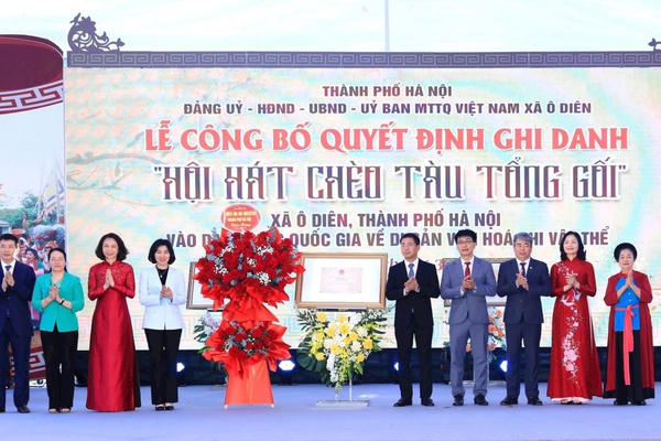 “Hội hát Chèo Tàu Tổng Gối” là di sản văn hóa phi vật thể quốc gia