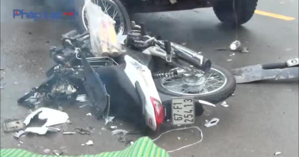 Bình Dương: Tai nạn nghiêm trọng, xe máy đấu đầu xe tải, 2 người tử vong