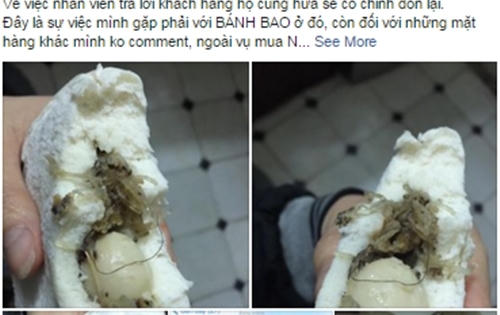 "Tóc lạ" xuất hiện trong bánh bao ở chuỗi cửa hàng thực phẩm sạch nổi tiếng Hà Nội